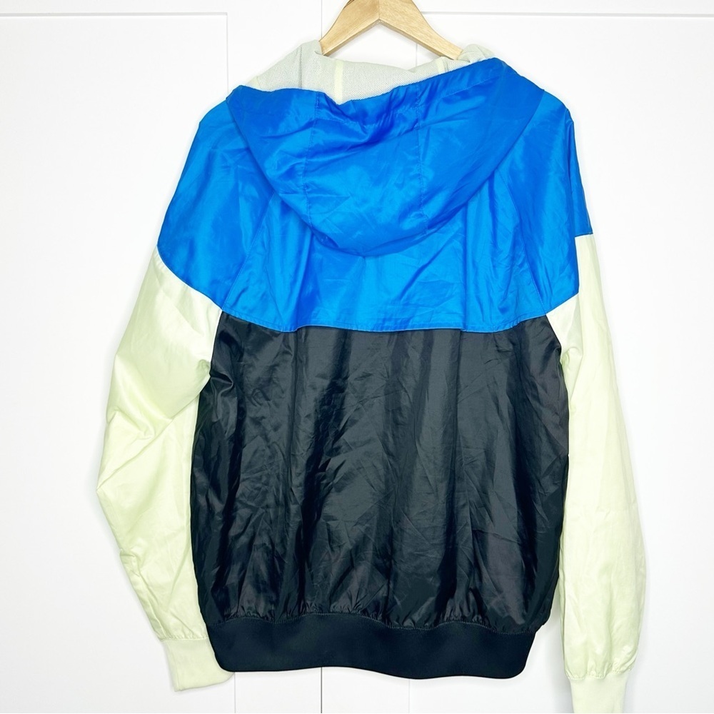 Nike Windrunner Hooded Jacket medium black blue green windbreaker lightweight - Picture 8 of 14